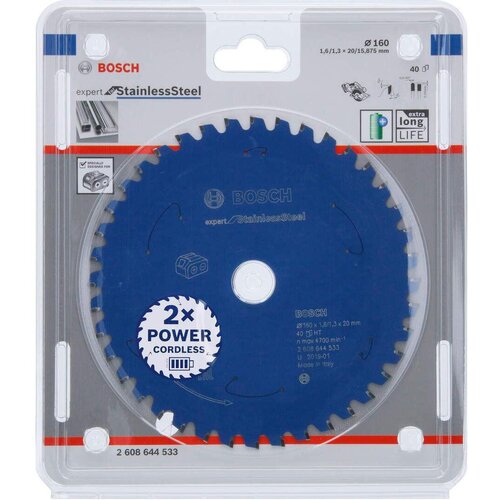 Bosch Expert for Stainless Steel list kružne testere za akumulatorske testere 160x1,6x20 T40 Cene