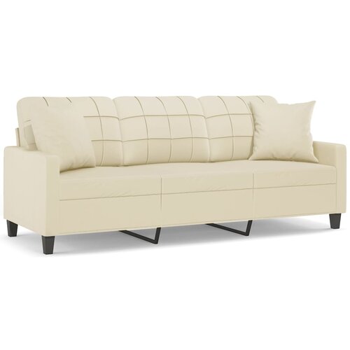 Maison Chic kavč - Sofa - Kanape trosed z okrasnimi blazinami krem 180 cm umetno usnje, (21727590) Cene