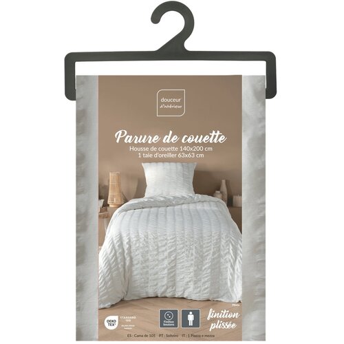 Douceur d int&amp;eacute;rieur Bela enojna posteljnina iz krepa 140x200 cm Plissia &amp;ndash; Slike