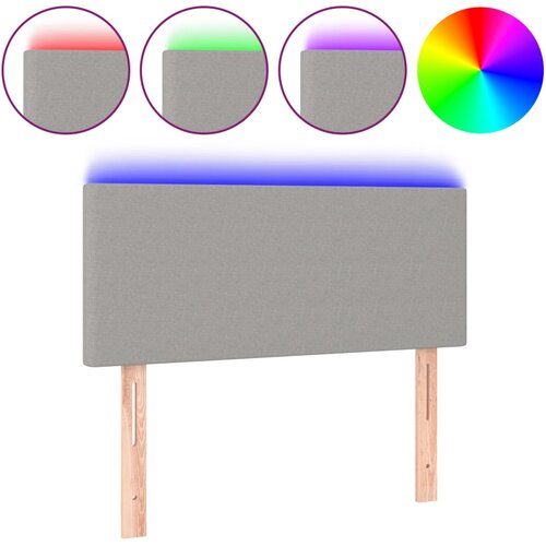 Maison Chic led posteljno vzglavje - vzglavna omarica - nočna omarica svetlo sivo 90x5x78/88 cm blago, (21707681) Slike