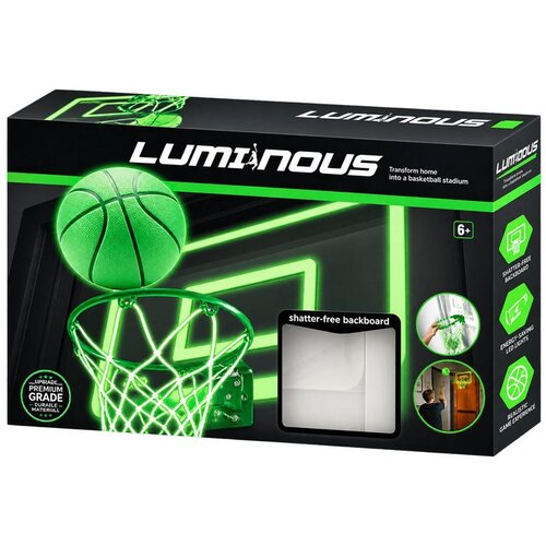 Luminous Glow in the Dark ko&amp;scaron;arka&amp;scaron;ki set sa tablom, obručem i loptom Slike