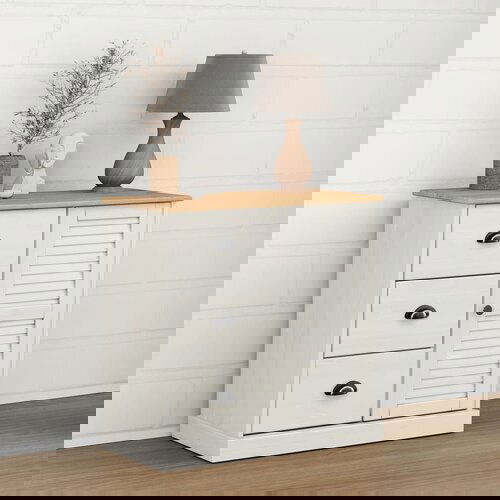 VidaXL Komoda s ladicama VIGO 78x40x75 cm bijela od masivne borovine Slike