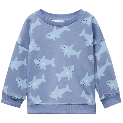 MANGO KIDS Sweater majica golublje plava / svijetloplava / prljavo bijela