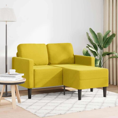 SOFA 2-sedežni kavč z ležiščem v obliki črke L rumena 125 cm žamet, (21749681) Cene