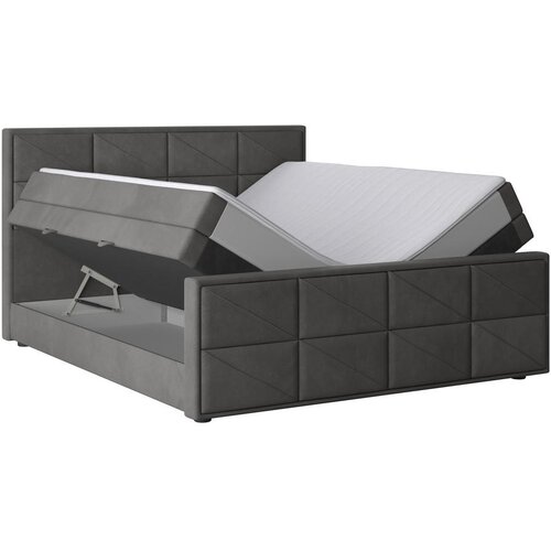 MID.YOU postelja boxspring 180 cm x 200 cm , kovina, umetna masa, tekstil, karton, leseni material antracit Slike