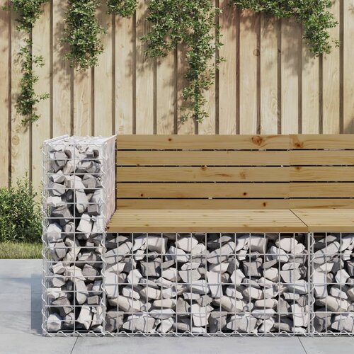 The Living Store Vrtna gabionska klop 92x71x65,5 cm impregnirana borovina - Vrtna Klop, (21460163) Slike