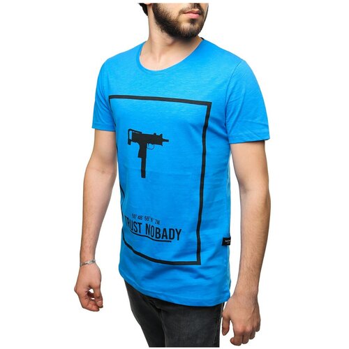 Madmext Uzi Printed Blue T-Shirt 2533 Cene