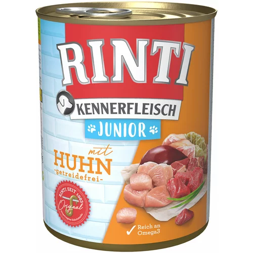 Rinti Varčno pakiranje Kennerfleisch 24 x 800 g - Junior: piščanec