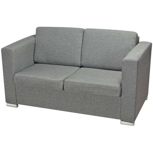  Trodijelni set sofa od tkanine svijetlosivi Slike