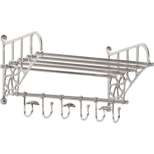 VidaXL Stalak za prtljagu s vje&amp;scaron;alicama ogledalom aluminijski Slike