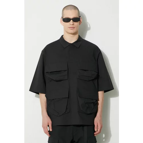 Y-3 Košulja Short Sleeve Pocket Shirt za muškarce, boja: crna, relaxed, s klasičnim ovratnikom, IV5657