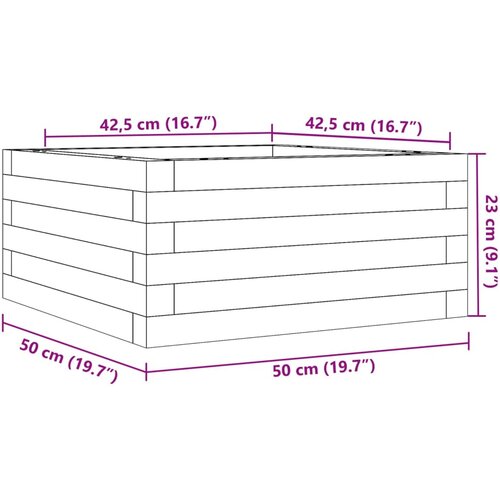  Vrtna sadilica bijela 50 x 50 x 23 cm od masivne borovine Slike