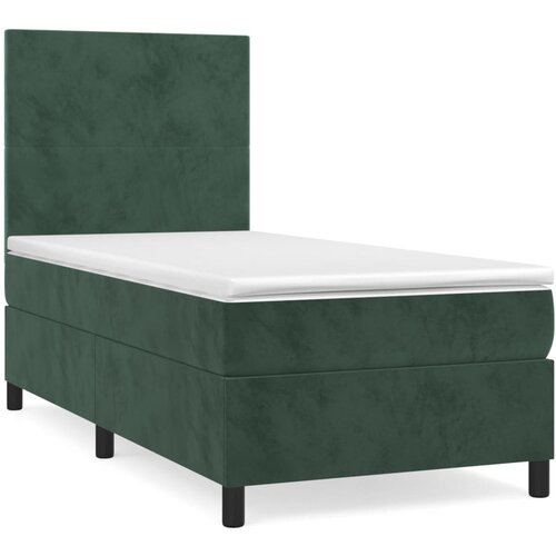 VidaXL Box spring postelja z vzmetnico temno zelen 90x190 cm žamet, (20899272) Slike