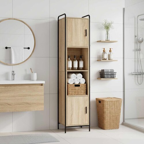  Kupaonski ormar Hrast sonoma 46 x 36 x 181 cm Konstruirano drvo Slike