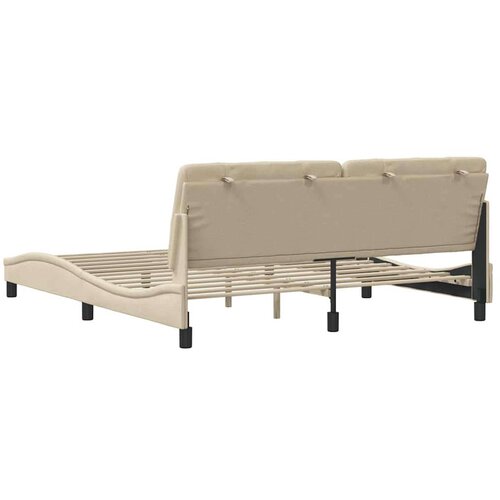 VidaXL Posteljni okvir brez vzmetnice krem 180x200 cm blago, (22053373) Slike