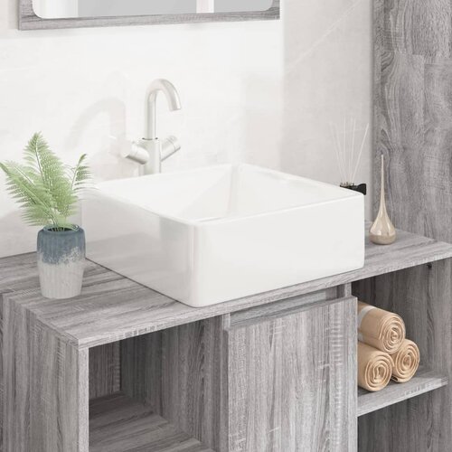 VidaXL Umivaonik bijeli 37 x 37 x 13 cm keramički četvrtasti Slike