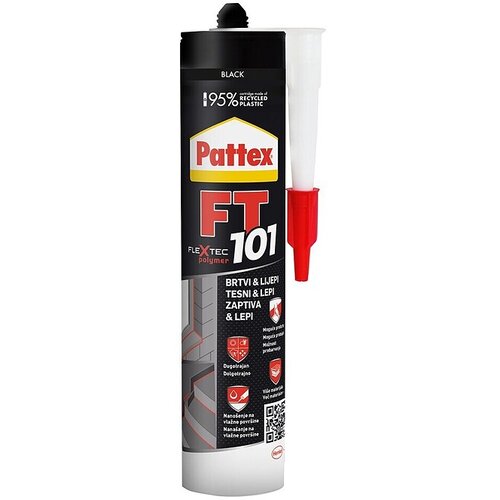 PATTEX Lepilna tesnilna masa FT 101 (Črna, 280 ml) Slike