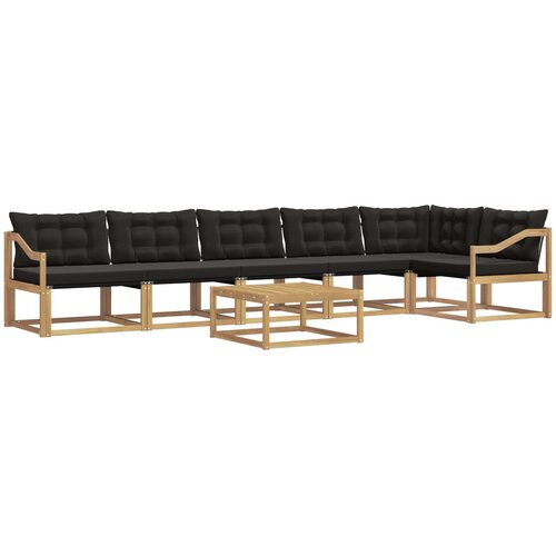  Set vanjskih sofa 7 kom. Bijela i crna Slike