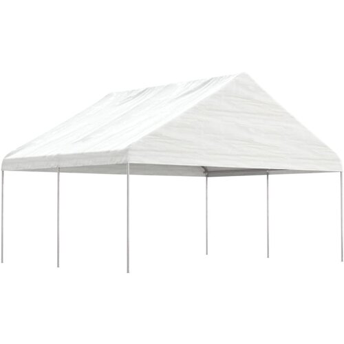 vidaXL Paviljon s streho bel 4,46x5,88x3,75 m polietilen Cene