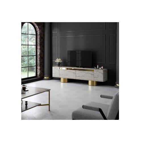 Hanah home TV komoda Bohem, 180x50x30 cm, Sivo-Zlatne boje Slike
