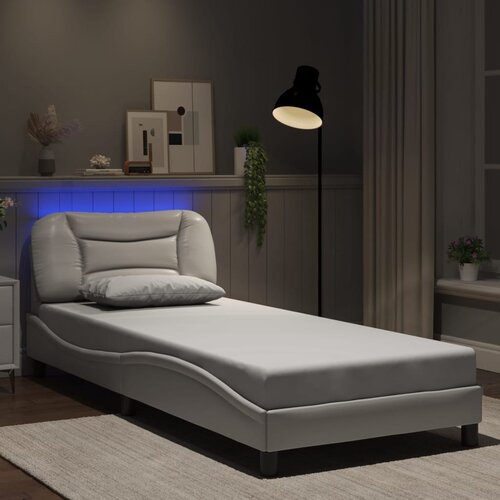 Furnova Posteljni okvir z LED lučkami bel 80x200 cm umetno usnje, (21936564) Slike