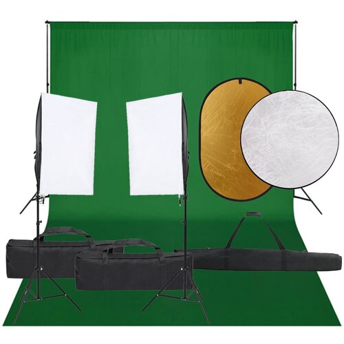vidaXL komplet za foto studio z lučmi, ozadjem in odbojnikom Cene