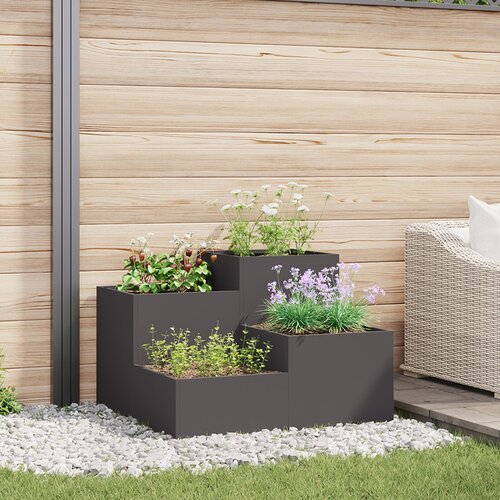 VidaXL Sadilica za vrt Crna Metal 100 x 100 x 60 cm Sadilice Sadilica Slike