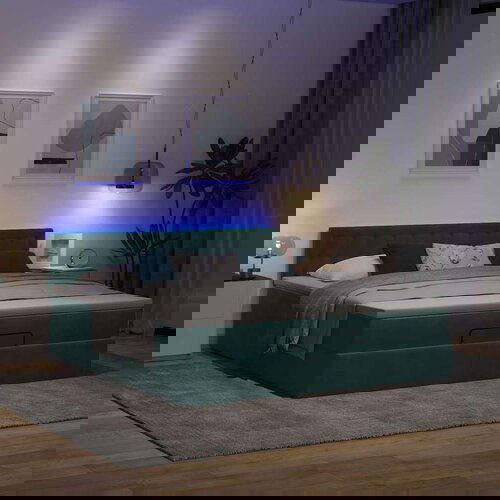  Otomanski krevet s madracem i LED 180x200 cm baršunasti Cijene