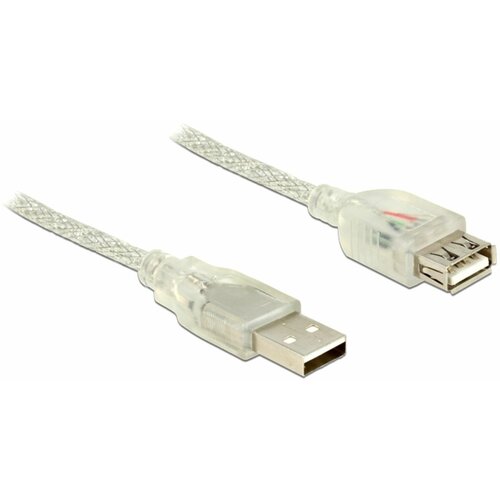 Delock Podalj&amp;scaron;ek USB A-A 0,5m transparent dvojno oklopljen 83880 Slike