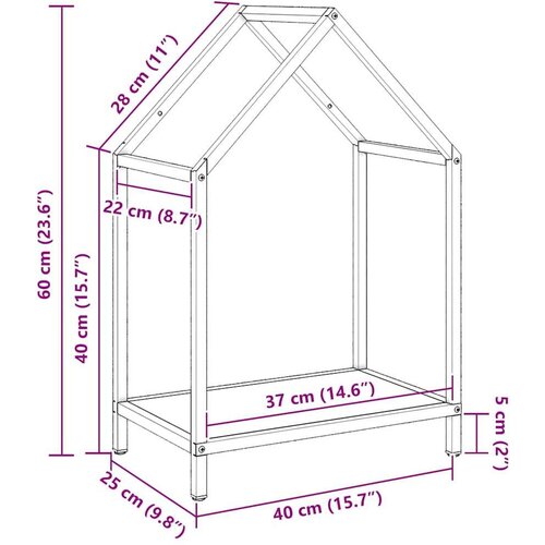  Stalak za drva 40x25x60 cm hladno valjani čelik Slike