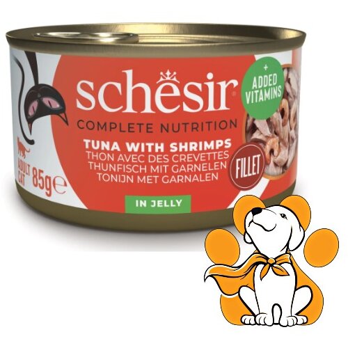 Schesir Cat Tuna & Shrimps in Jelly 85g, Fileti Tune Sa Škampima U Želeu Cene