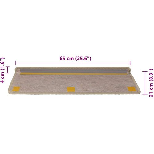 VidaXL Samoljepljivi otirači za stepenice 30kom 65x21x4cm boja pijeska Slike