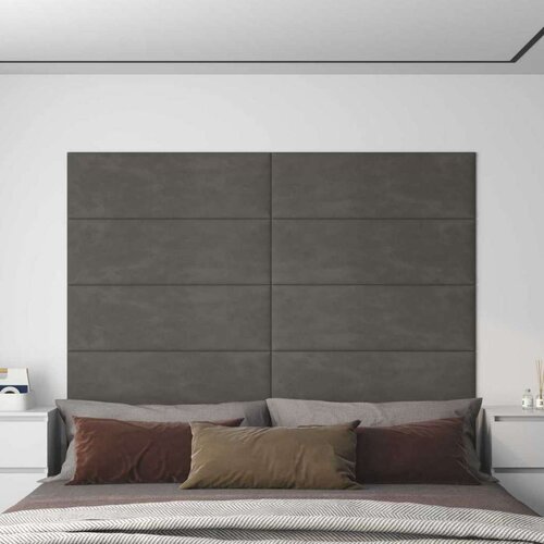  Zidna uzglavlja 12 pcs Tamno siva 90 x 30 cm Baršun - Tamno siva 90 x 30 cm Pravokutno Cene