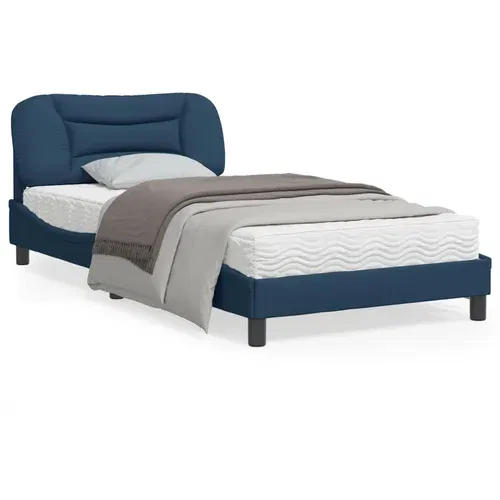 vidaXL Okvir kreveta s LED svjetlima plavi 100 x 200 cm od tkanine