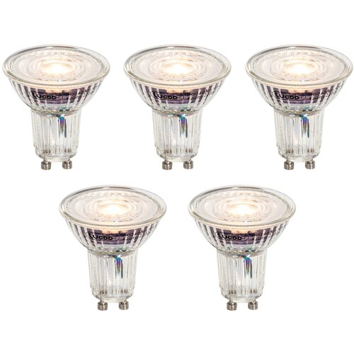 LUEDD Set van 5 GU10 50mm dimbare LED lampen helder 4.9W 430 lm 2700K Slike