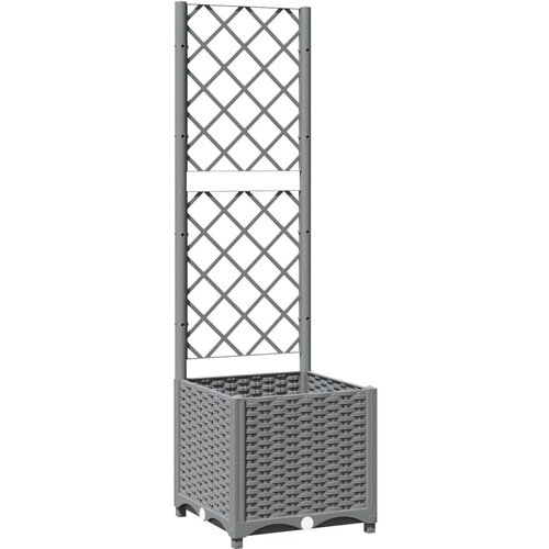 Maison Chic Cvetlično korito - Cvetlični Lonec z oporno mrežo svetlo sivo 40x40x136 cm PP, (21790605) Cene