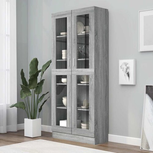  Vitrina boja sivog hrasta sonome 82,5 x 30,5 x 185 cm drvena Cene