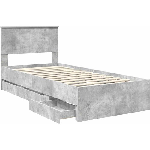  Krevetna konstrukcija s ladicama Betonski sivi 90 x 200 cm Siva 210 x 93 x 90 cm Slike
