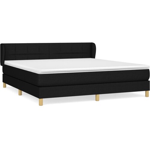 VidaXL Box spring postelja z vzmetnico črna 180x200 cm blago, (20791250) Slike