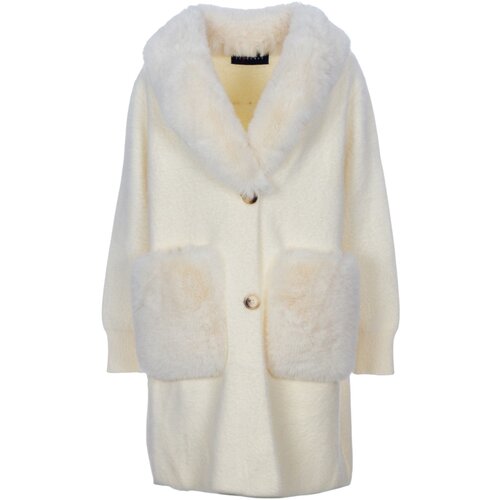 Ayfee Pla&amp;scaron;či GIACCA MAGLIERIA LUNGA CON TASCHE CAM25278 Bela Slike