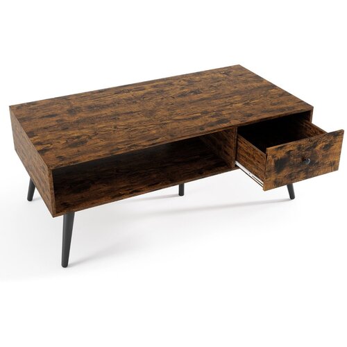 Costway Miza za kavo s predalom Miza za dnevno sobo Rustikalna rjava, (5000075580) Slike