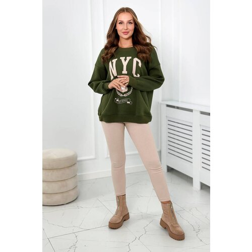 Kesi Cotton set insulated sweatshirt + leggings khaki Cene