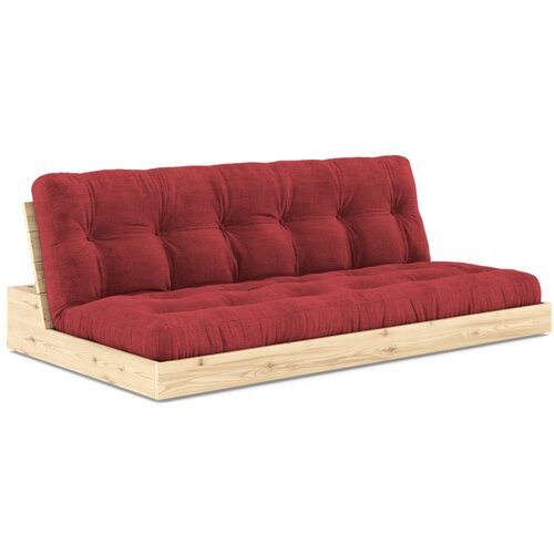 Karup Design Rdeča raztegljiva sedežna garnitura iz rebrastega žameta 196 cm Base – Cene