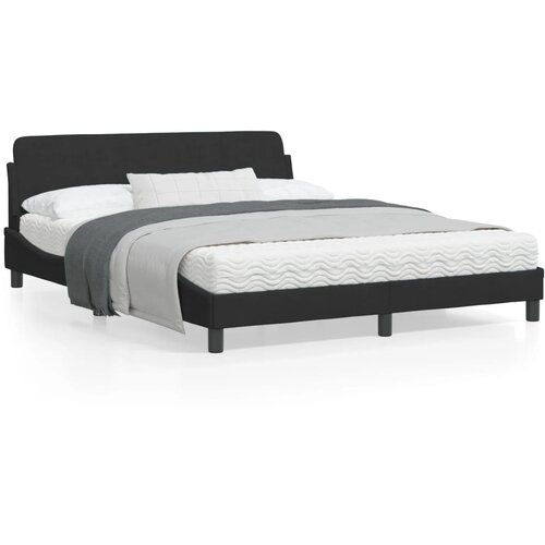 VidaXL Okvir za krevet s uzglavljem crni 160x200 cm bar&amp;scaron;unasti Slike
