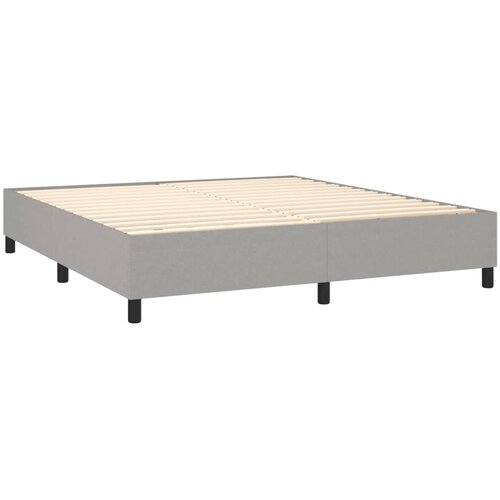  Krevet box spring s madracem svjetlosiva 160x200 cm tkanina Slike