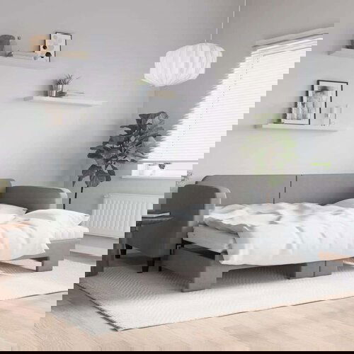  Dnevni krevet na razvlačenje svjetlosivi 100x200 cm od tkanine Slike