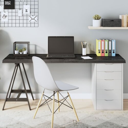 VidaXL Mizna plo&amp;scaron;ča temno siva 160x60x4 cm obdelana trdna hrastovina Slike