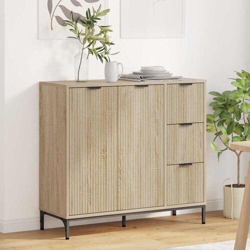 VidaXL Kreveta sonoma hrast 89,5 x 33 x 82 cm Konstruirano drvo Slike