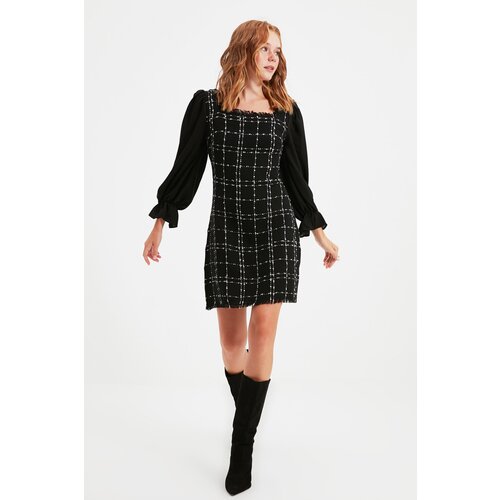 Trendyol Black Tweed Dress Cene