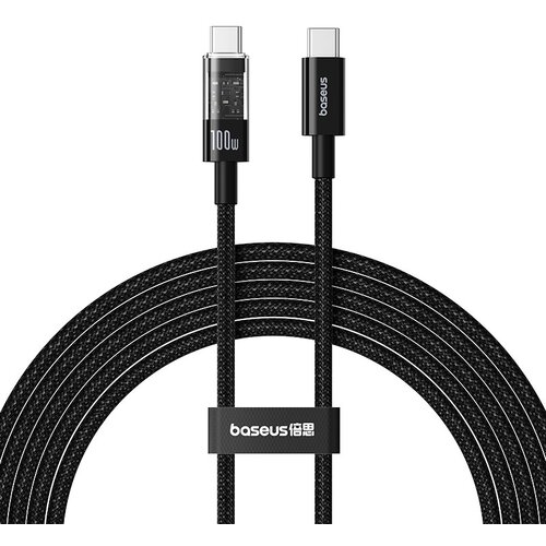 Baseus Gem USB C to USB C fast charging cable 2 m 100 W Black Slike
